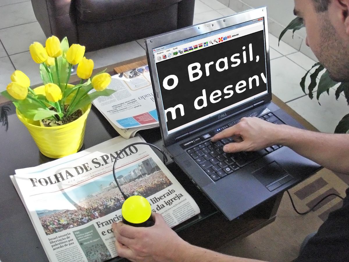 Lupa Bolinha - Lupa eletrônica com ampliação de 10 a 60 vezes para pessoas com baixa visão